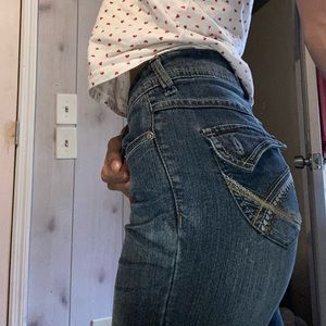 Skinny flare blue jeans